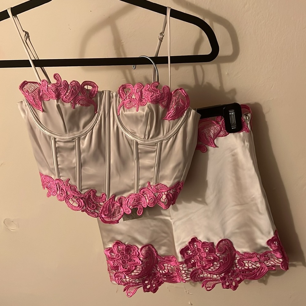 NWT Meshki Tatiana Corset Top with Lace